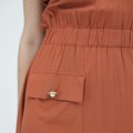 SIXDO G-Ochre Woven Flared Dress for Women